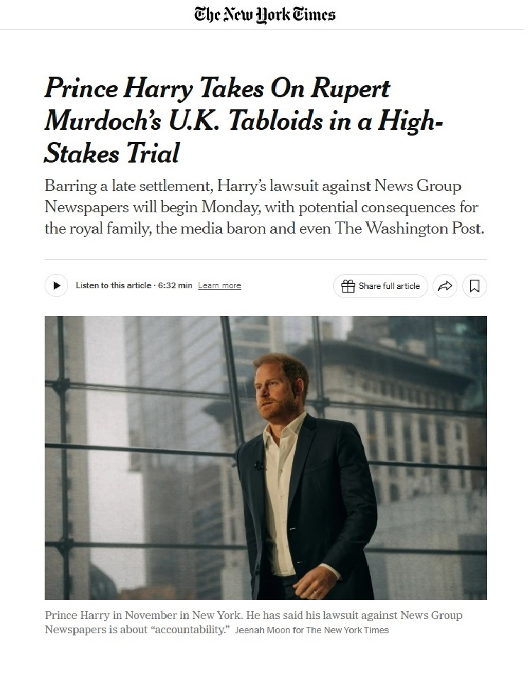 Prince Harry: Trial against News Group Newspapers