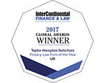 InterContinental Finance & Law 2017 Global Awards Winner - Taylor Hampton Solicitors - Privacy Law Firm of the Year - UK