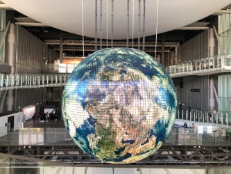 This is a photo of a globe representing global talent