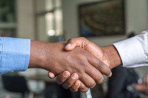 Photograph of shaking hands